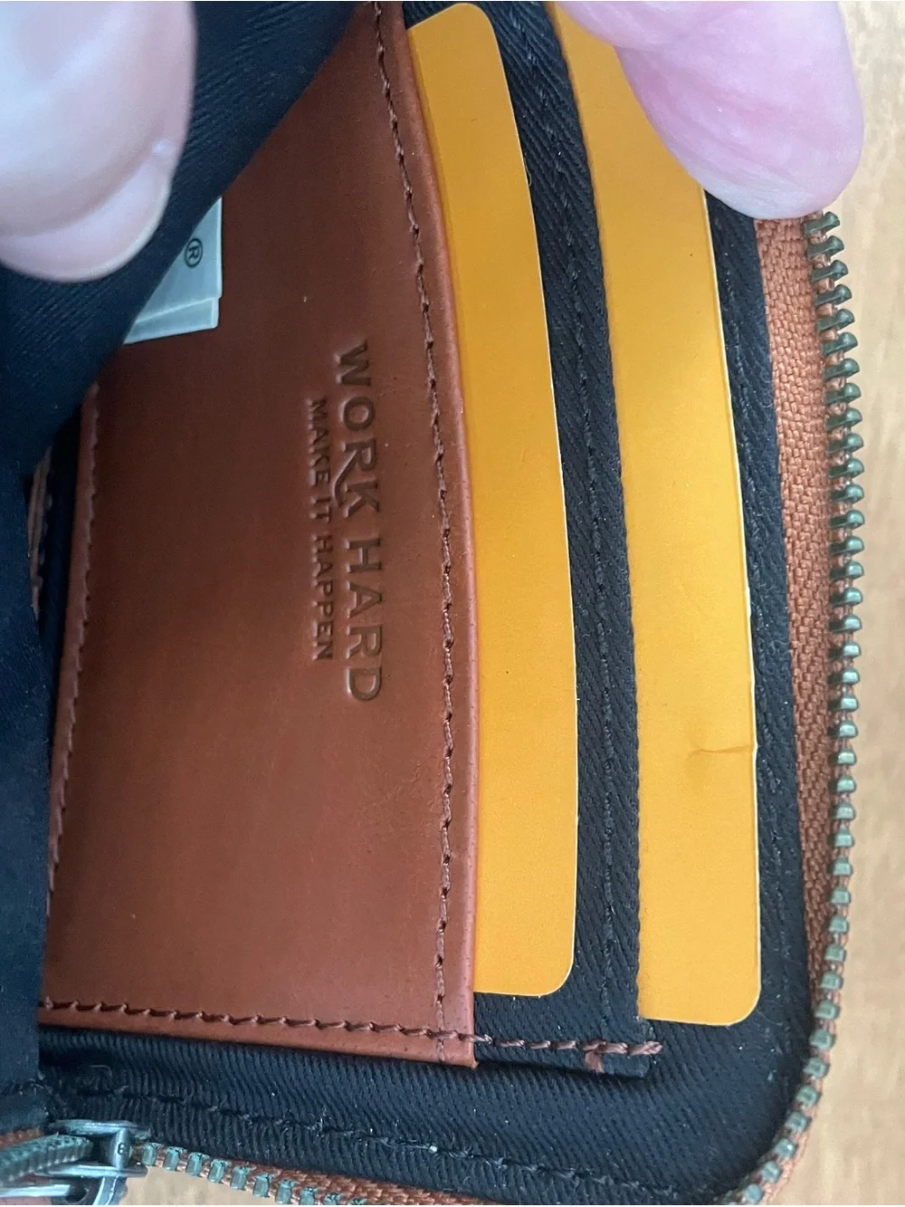 Stanley Chestnut Leather Zip Wallet Pouch